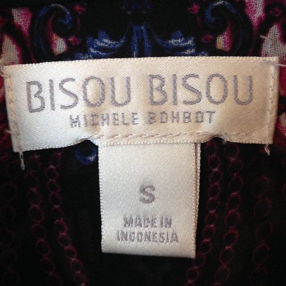 Bisou Bisou Michele Bonbot Sheer Floral Blouse Small - Picture 3 of 4